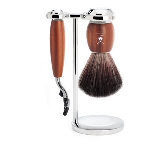 Mühle barbersæt med Mach3 Skraber, Fibre Barberkost og Holder, Vivo, Blommetræ