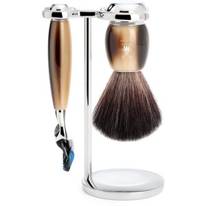 Mühle barbersæt med Fusion Skraber, Barberkost og Holder, Vivo, Brunt Horn