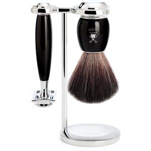 Mühle barbersæt med DE-skraber, Fibre Barberkost og Holder, Vivo, Sort Kunstharpiks