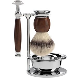 Mühle Barbersæt med DE-skraber, Barberkost, Holder og Skål, Sophist, Ironwood