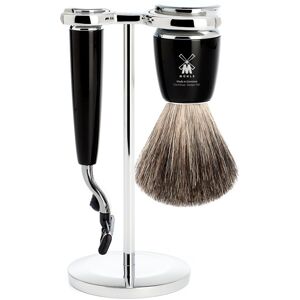 Mühle barbersæt med Mach3 Skraber, Barberkost og Holder, Rytmo, Sort Kunstharpiks