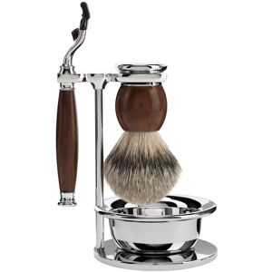 Mühle Barbersæt med Mach3 Skraber, Barberkost, Holder og Skål, Sophist, Ironwood