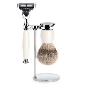 Mühle Barbersæt med Mach3 Skraber, Barberkost og Holder, Sophist, Porcelæn