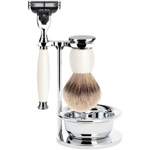 Mühle Barbersæt med Mach3 Skraber, Barberkost, Holder og Skål, Sophist, Porcelæn