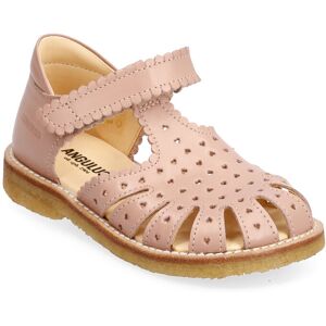 Sandals - Flat - Closed Toe - ANGULUS 1470 DARK PEACH 24 x 15.70,26 x 17.00,27 x 17.70,28 x 18.50,30 x 19.80,32 x 21.10,33 x 21.70,34 x 22.40