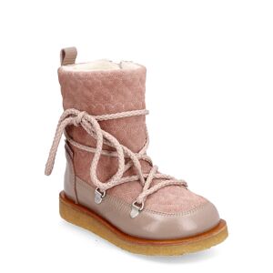 Boots - Flat - With Lace And Zip ANGULUS Pink 2550/1773 DUSTY MAKE-UP/PALE R 24 x 15.70,25 x 16.30,26 x 16.90,27 x 17.50,28 x 18.10,29 x 18.80,30 x 19.40,31 x 20.10,32 x 20.80
