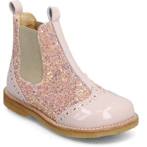 Booties - Flat - With Elastic ANGULUS Pink 2704/2750/010 PALE ROSE/ROSE G 24 x 15.70,25 x 16.40,26 x 17.00,27 x 17.70,28 x 18.50,29 x 19.10,30 x 19.80,31 x 20.40,32 x 21.10