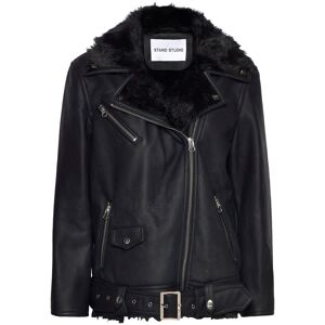 Carrie Shearling Biker Jacket Stand Studio Black BLACK/BLACK 34,36