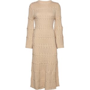 Elinne Cable Knitted Maxi Dress By Malina Beige BEIGE XS,S,M,XL