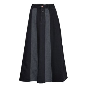 Long A-Line Skirt Closed Black DARK GREY 26