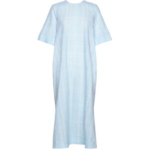 Seersucker Check Maxi Dress Ganni Blue ICE WATER 32,34,38,42