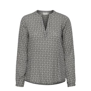 Kafana Tilly Blouse Kaffe Grey BLACK / CHALK FAN PRINT 34,36,40,42,46