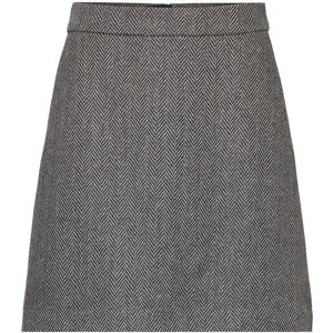 Slfhera-Ula Hw Mini Wool Skirt Selected Femme Black DARK GREY MELANGE 34,40