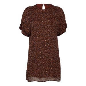 T-Shirt Metallic Dress Superdry Brown LEOPARD PRINT XS,S,M