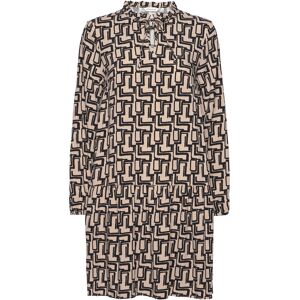 Feminine Printed Dress Tom Tailor Beige BEIGE BLACK ABSTRACT DESIGN 36,38,40,42,44,46