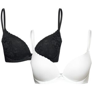 Sonia-2Pp Push Up Plunge Dorina White BLACK/WHITE 70 a,70 b,70 c,70 d,75 a,75 d,80 a,80 c,80 d,85 b