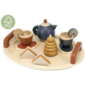 Tea Set With Tray In Fsc Wood Magni Toys Patterned MULTI COLOURED 22X30X4.5CM