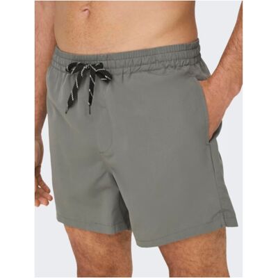 Only & Sons Badeshorts I Castor Gray Til Herre Grå L Only & Sons Badeshorts I Castor Gray Til Herre Grå L