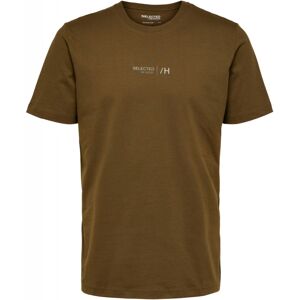 Selected Boris Printet T-Shirt I Dark Olive Med Rund Hals Til Herre Dark olive M Selected Boris Printet T-Shirt I Dark Olive Med Rund Hals Til Herre Dark olive M