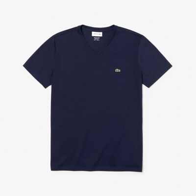 Lacoste Navy V-Hals T-Shirt Til Herre – Regular Fit Navy XL Lacoste Navy V-Hals T-Shirt Til Herre – Regular Fit Navy XL