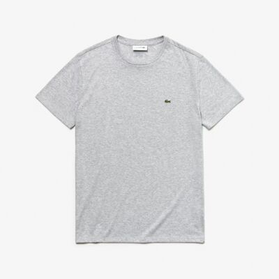 Lacoste Grå V-Hals T-Shirt Til Herre – Regular Fit Grå M Lacoste Grå V-Hals T-Shirt Til Herre – Regular Fit Grå M