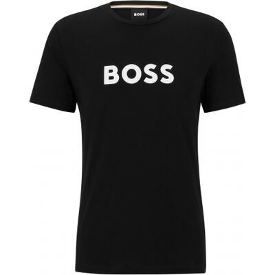 Boss Sort T-Shirt Med Kontrastlogo Til Herre – Regular Fit Sort XL Boss Sort T-Shirt Med Kontrastlogo Til Herre – Regular Fit Sort XL