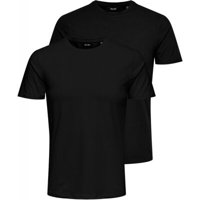 Only & Sons 2pak T-Shirt I Sort Til Herre – Slim Fit Sort S Only & Sons 2pak T-Shirt I Sort Til Herre – Slim Fit Sort S