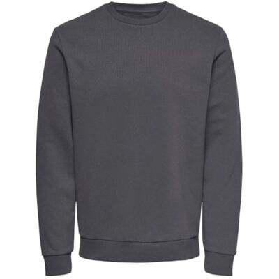 Only & Sons Crew Neck Sweatshirt I Grey Pinstripe Til Herre Mørkegrå XL Only & Sons Crew Neck Sweatshirt I Grey Pinstripe Til Herre Mørkegrå XL
