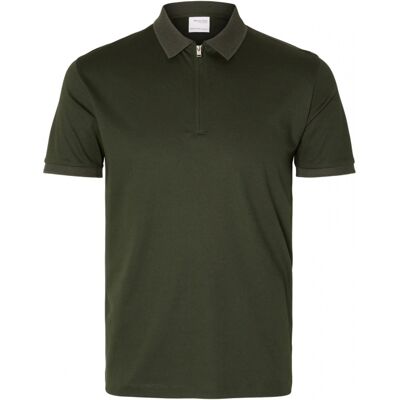 Selected Homme Polo T-Shirt Med Lynlås I Mørkegrøn Til Herre - Outlet Grøn XL Selected Homme Polo T-Shirt Med Lynlås I Mørkegrøn Til Herre - Outlet Grøn XL