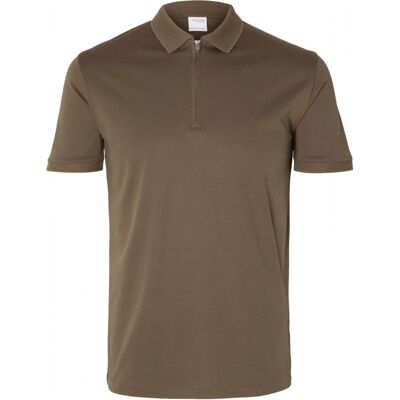 Selected Homme Polo T-Shirt Med Lynlås I Morel Brun Til Herre Brun L Selected Homme Polo T-Shirt Med Lynlås I Morel Brun Til Herre Brun L