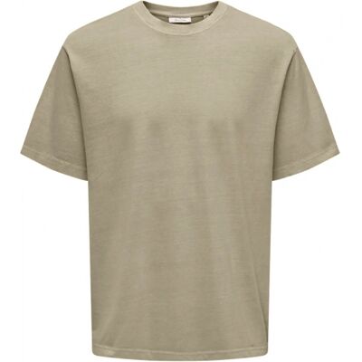 Only & Sons Distress T-Shirt I Sand Til Herre Sand L Only & Sons Distress T-Shirt I Sand Til Herre Sand L