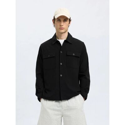 Selected Overshirt I Sort Til Herre Sort L Selected Overshirt I Sort Til Herre Sort L