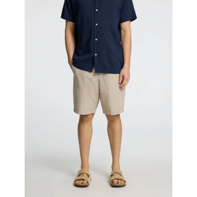 Selected Seersucker Shorts I Sand Til Herre - Outlet Sand L Selected Seersucker Shorts I Sand Til Herre - Outlet Sand L