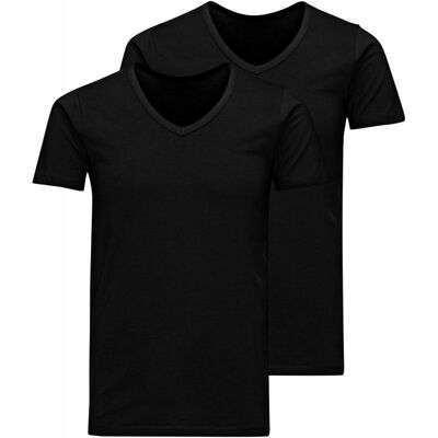 Jack & Jones T-Shirts 2-Pak Sort Med V-Hals Til Herre Sort S Jack & Jones T-Shirts 2-Pak Sort Med V-Hals Til Herre Sort S