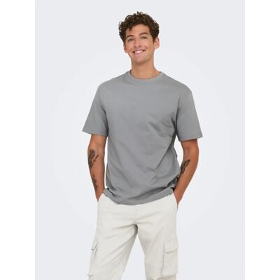 Only & Sons T-Shirt I Ultimate Grey Til Herre Relaxed Fit Grå L Only & Sons T-Shirt I Ultimate Grey Til Herre Relaxed Fit Grå L