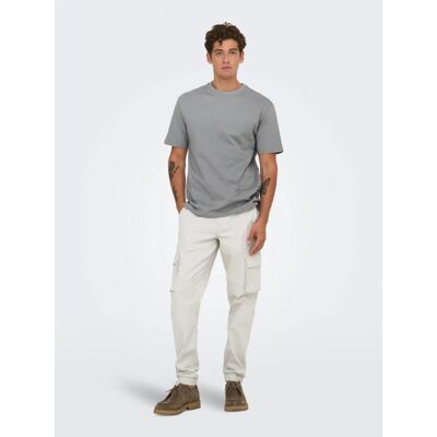 Only & Sons T-Shirt I Ultimate Grey Til Herre Relaxed Fit Grå L Only & Sons T-Shirt I Ultimate Grey Til Herre Relaxed Fit Grå L