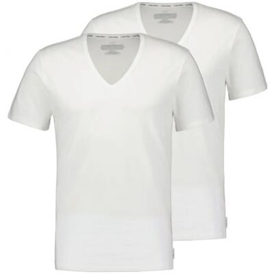 Calvin Klein 2-Pak V-Hals-T-Shirts I Hvid Til Herre Hvid M Calvin Klein 2-Pak V-Hals-T-Shirts I Hvid Til Herre Hvid M