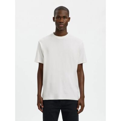 Selected Rib-T-Shirt Med Rund Hals I Hvid Til Herre Sort XL Selected Rib-T-Shirt Med Rund Hals I Hvid Til Herre Sort XL