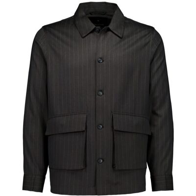 Junk De Luxe Modern Fit Stribet Overshirt I Mørkegrå Meleret Til Herre Grå M Junk De Luxe Modern Fit Stribet Overshirt I Mørkegrå Meleret Til Herre Grå M