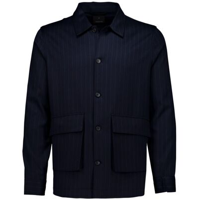 Junk De Luxe Modern Fit Stribet Overshirt I Navy Til Herre Navy L Junk De Luxe Modern Fit Stribet Overshirt I Navy Til Herre Navy L