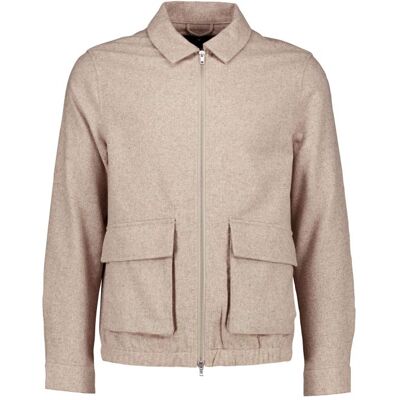 Junk De Luxe Relaxed Fit Overshirt I Mørk Sand Meleret Til Herre Beige S Junk De Luxe Relaxed Fit Overshirt I Mørk Sand Meleret Til Herre Beige S