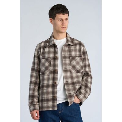 Junk De Luxe Modern Fit Ternet Overshirt I Mørk Sand Til Herre Beige L Junk De Luxe Modern Fit Ternet Overshirt I Mørk Sand Til Herre Beige L