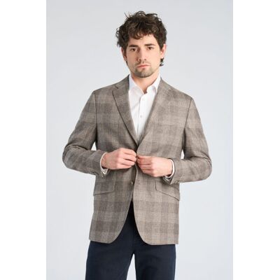 Lindbergh Modern Fit Blazer I Mørk Sand Meleret Til Herre Beige 54 Lindbergh Modern Fit Blazer I Mørk Sand Meleret Til Herre Beige 54