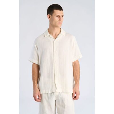 Lindbergh Regular Box Fit Kortærmet Skjorte I Offwhite Til Herre Hvid XL Lindbergh Regular Box Fit Kortærmet Skjorte I Offwhite Til Herre Hvid XL