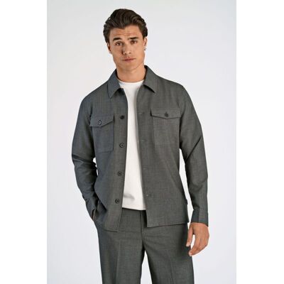 Lindbergh Relaxed Fit Overshirt I Grå Meleret Til Herre Grå XL Lindbergh Relaxed Fit Overshirt I Grå Meleret Til Herre Grå XL