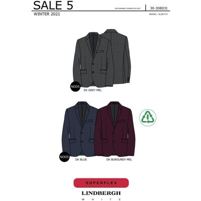 Lindbergh Slim Fit Superflex Struktureret Blazer I Mørkegrå Meleret Til Herre Grå 46 Lindbergh Slim Fit Superflex Struktureret Blazer I Mørkegrå Meleret Til Herre Grå 46