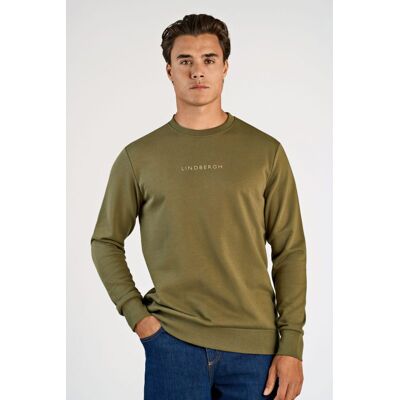Lindbergh Sweatshirt I Mørk Olivengrøn Til Herre Grøn L Lindbergh Sweatshirt I Mørk Olivengrøn Til Herre Grøn L
