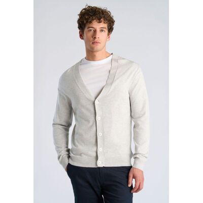 Lindbergh Cardigan Med V-Hals I Grå Meleret Til Herre Grå L Lindbergh Cardigan Med V-Hals I Grå Meleret Til Herre Grå L