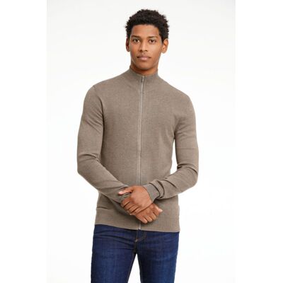 Lindbergh Cardigan I Mørk Sand Meleret Til Herre Beige M Lindbergh Cardigan I Mørk Sand Meleret Til Herre Beige M