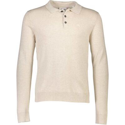 Lindbergh Langærmet Strikpolo I Hvid/ Off White Mel Til Herre Hvid L Lindbergh Langærmet Strikpolo I Hvid/ Off White Mel Til Herre Hvid L